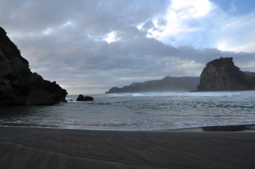 Black sand beach