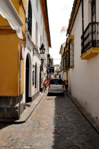 Narrow medieval streets still permit car traffic