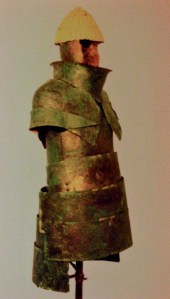 Picture of bronze-plate armor from a tomb in Greece, 1400BC