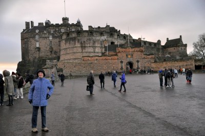 Edinburgh Castle (and Ginger posing)