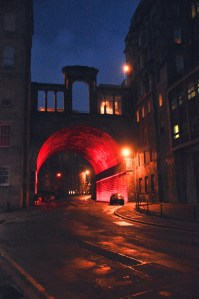 Looking up at Princess Street