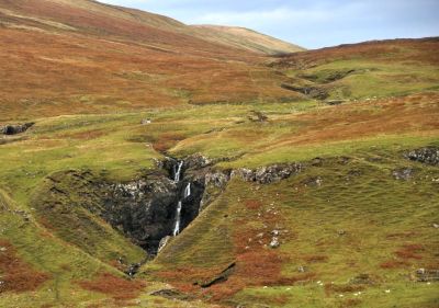 Waterfall on adjacent hills near Fairy Glen