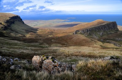 Near the top of the sloping plateau, looking back down