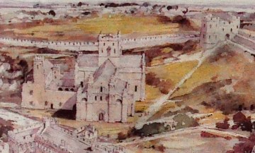 Magnification from the illustration of St. David's complex in the 1500's